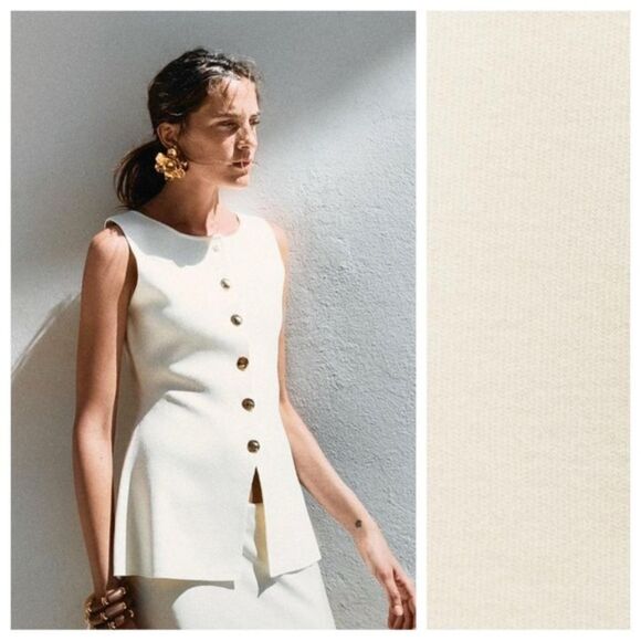 NWT ZARA ZARA BASIC KNIT GOLDβBUTTON VEST - Picture 3 of 9